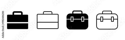Briefcase icon set. suitcase icon. luggage symbol.