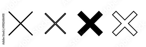 Close icon set. Delete icon vector. cross sign