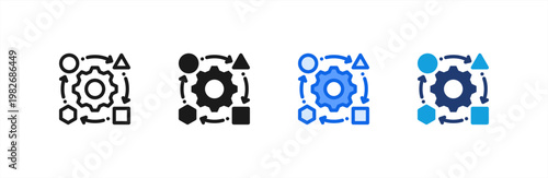 Adaptation Process icon multiple style collection. Vector illustration.