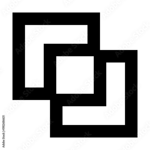 Divide icon in sharp bold line style for pathfinder and boolean operations. Perfect for overlapping objects, shape exclusions, vector editing, and interface tools in design applications.