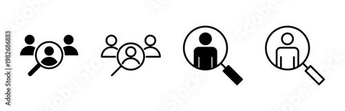 Hiring icon set. Search job vacancy icon. Human resources concept. Recruitment