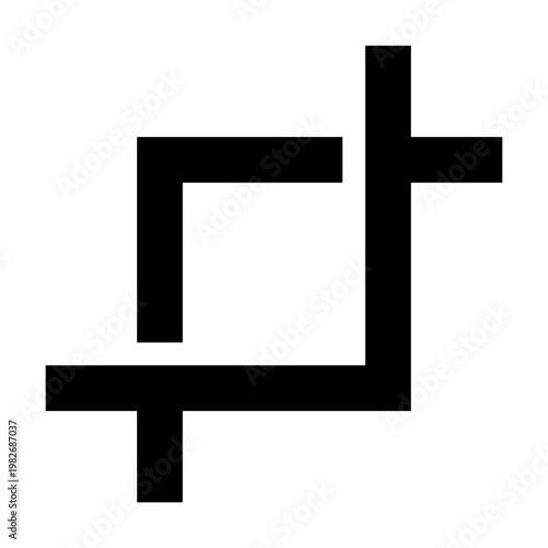 Crop icon for photo and image editing software. Perfect for UI design, apps, dashboards, toolbars, photography workflows, and modern digital interfaces.