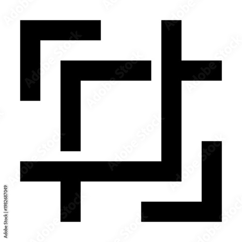 Crop icon for resize, rotate, and image editing tools. Perfect for apps, UI interfaces, dashboards, toolbars, photography workflows, and modern digital design systems.