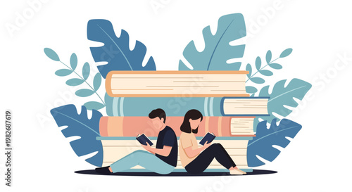 Small readers exploring a huge world of giant literature