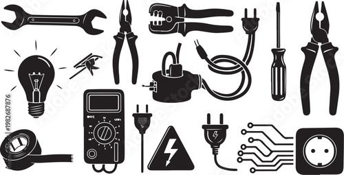 Electrician tools and equipment for safe wiring projects