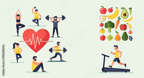 Healthy Lifestyle: Fitness, Exercise, Nutrition, and Well-being Concept