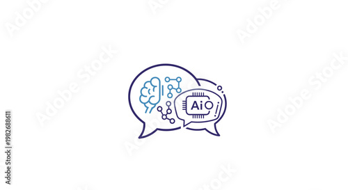 Artificial Intelligence Communication Concept with Neural Network