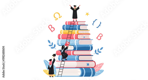 Creative World Book Day Vector Art Showing the Journey of Education