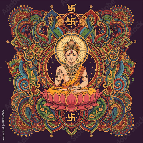 Buddha statue in meditation position.