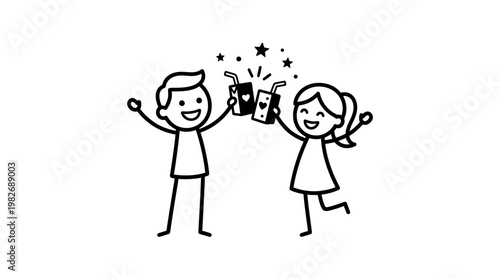 Joyful Friends Celebrating with Drinks