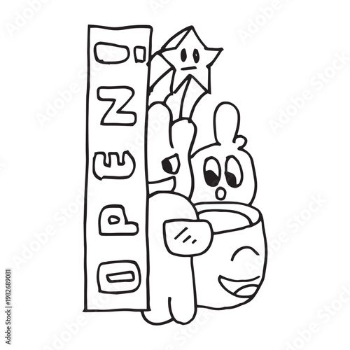 Handdrawn Doodle Monster