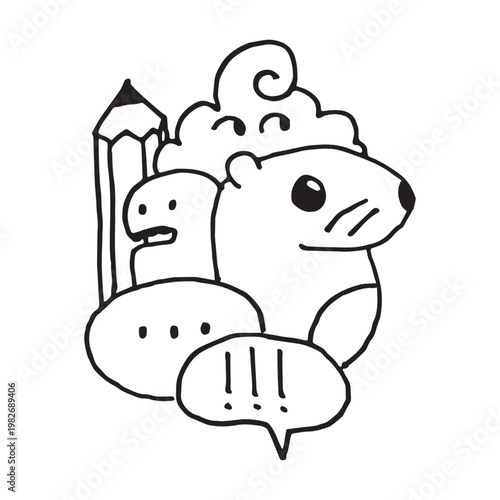 Handdrawn Doodle Monster