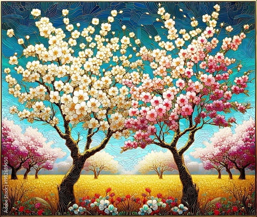 spring tree with flowers