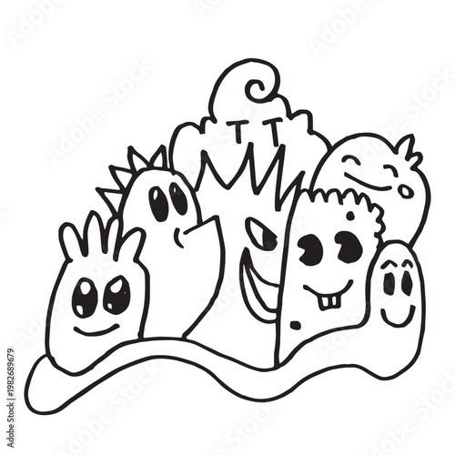 Handdrawn Doodle Monster
