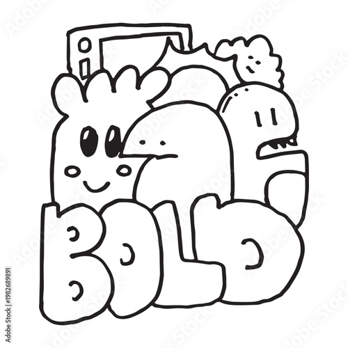 Handdrawn Doodle Monster