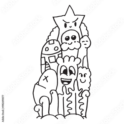 Handdrawn Doodle Monster