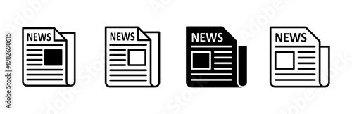 Newspaper icon set. news paper vector sign