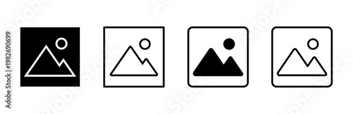 Picture icon set. photo gallery icon symbol