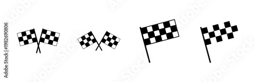 Racing flag icon set. race flag icon.Checkered racing flag icon