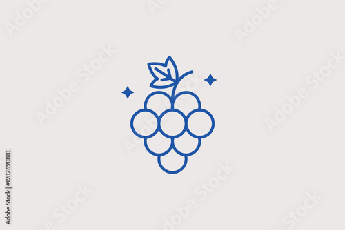 A bunch of grapes on the vine representing the vineyard harvest in a Vector Illustration. Great for wine themes, agriculture, and autumn food festivals.