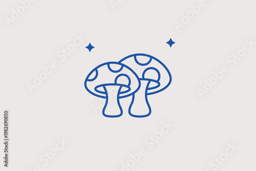 Wild mushrooms growing in the forest as a natural autumn Vector Illustration. Ideal for foraging themes, organic food, and woodland nature designs.