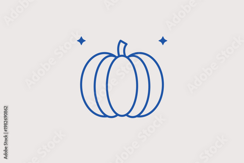 A large pumpkin representing the fall harvest and Halloween in a clean Vector Illustration. Essential for Thanksgiving, autumn festivals, and seasonal cooking themes.