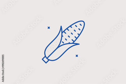 A fresh ear of corn symbolizing the autumn harvest and agricultural Vector Illustration. Ideal for Thanksgiving themes, farming, and organic food concepts.