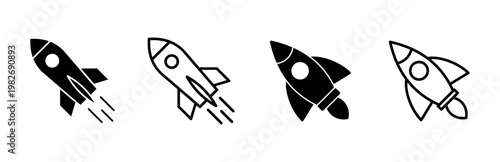 Rocket icon set. Startup icon vector.