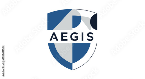 Aegis logo with shield design and abstract elements.
