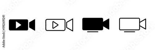 Video icon set. video camera icon vector. movie sign. cinema