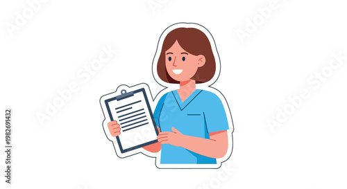 Nurse holding a medical chart, illustrating healthcare services and patient care documentation