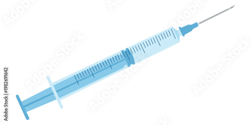 Medical Injection: A detailed illustration of a medical syringe, showcasing its sterile, calibrated barrel and sharp needle.