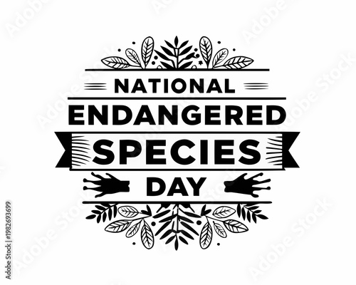 National Endangered Species Day Wildlife Protection Vector Illustration, Nature Conservation Theme