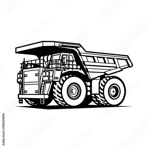 Heavy Duty Mining Dump Truck, Industrial Vehicle, Off-Road Construction Equipment