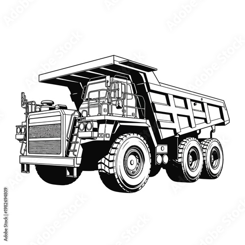 Heavy Duty Mining Dump Truck, Off Road Construction Vehicle, Industrial Haulage