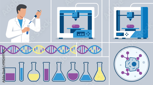 Lab Scientist in White Coat Conducting Scientific Experiments.
