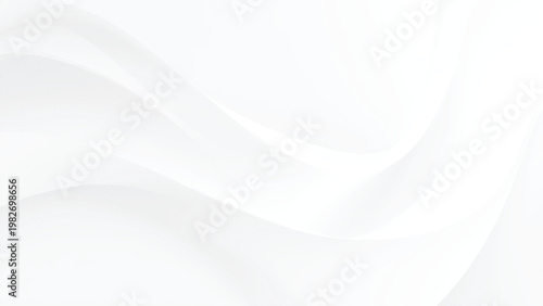 White wavy abstract background with smooth curves and light gray shadows