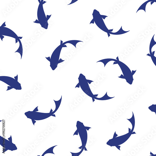 Abstract seamless pattern composed of fish,
