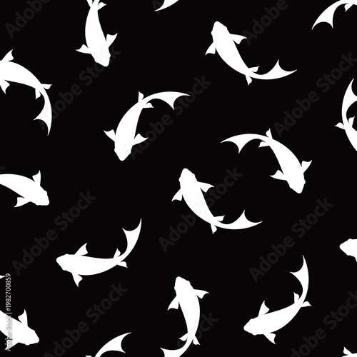 Abstract seamless pattern composed of fish,
