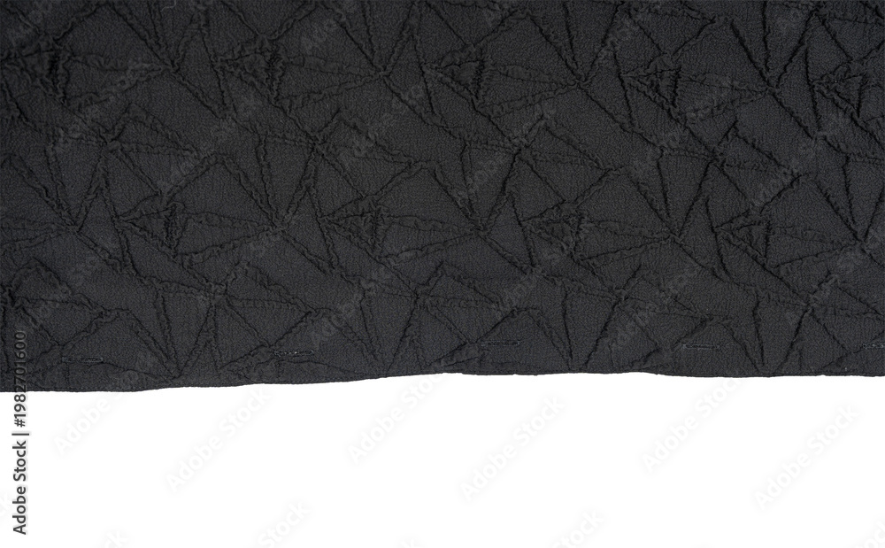 Naklejka premium Dark gray crumpled texture background with subtle triangular quilt pattern and copy space, suitable for luxury, fashion, upholstery, and abstract design.