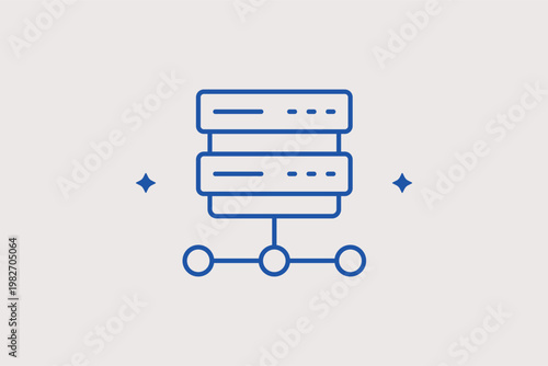 Stacked servers icon emphasizes database management and network infrastructure. Solid Vector Illustration is perfect for data centers and hosting service graphics.