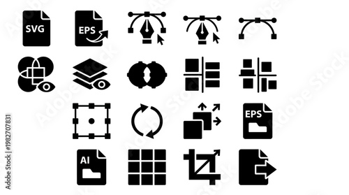 Vector Icon Set Featuring Robotics and Automation Symbols for Technology and Innovation