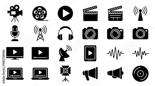 High-Quality Photo of a Professional Video Recording Studio with Camera Equipment and Lighting Setup