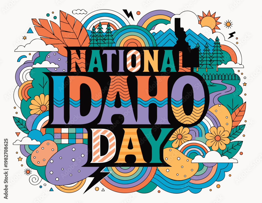 Obraz premium NATIONAL IDAHO DAY vector illustration isolated on white background
