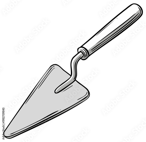 Illustration of a trowel, construction tool, isolated on white