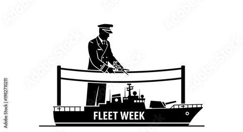 Fleet Week Celebration: Officer Cuts Ribbon on Naval Ship for Maritime Event