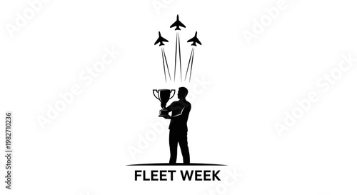 Fleet Week Trophy Winner Silhouette with Jet Flyover