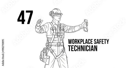 Workplace Safety Technician Illustration with Number 47.