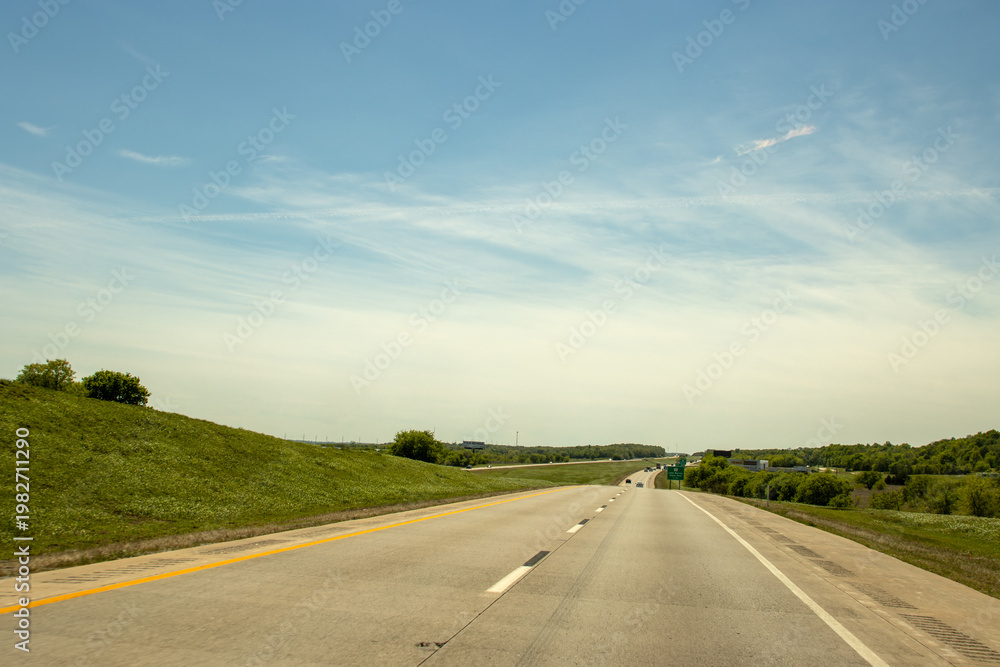 Fototapeta premium Interstate highway crossing the plains