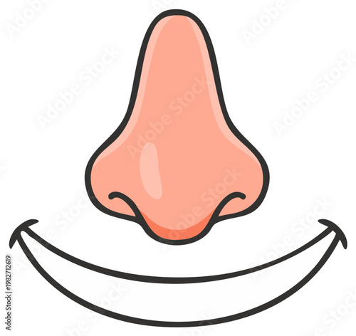 Cartoon nose and smile illustration for expressive faces